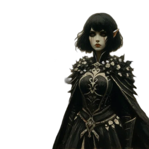 mask, dress, staff, fantasy art, concept art, comic book art, 3d render, dark transparent PNG cut-out