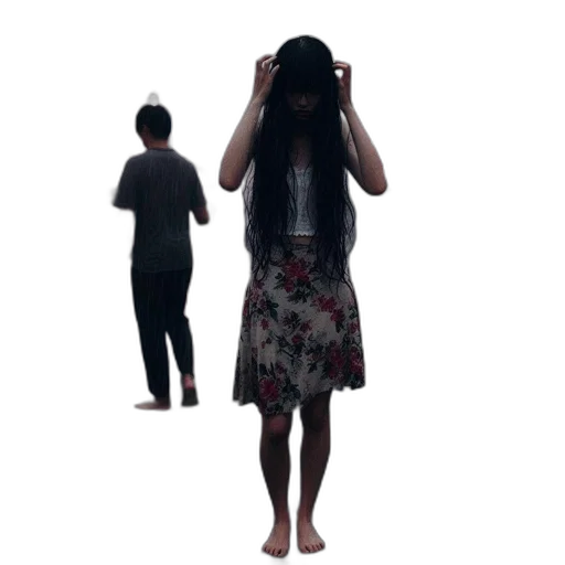 dress, mask, creature, umbrella, 3d render, concept art, forest, underwater transparent PNG cut-out