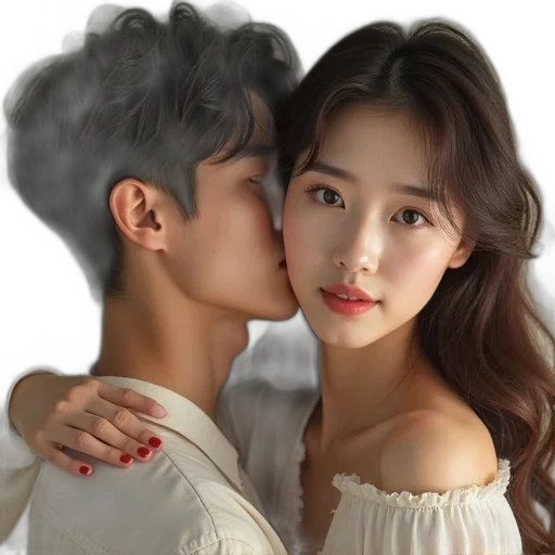 photorealistic, oil painting, fire, korean, actors, actresses, music, composers transparent PNG cut-out