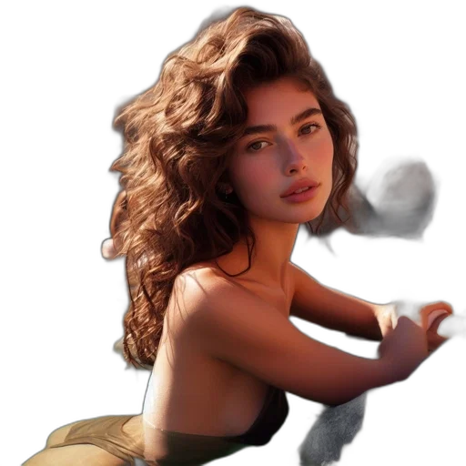 hair, jewelry, face, dress, photorealistic, fantasy art, concept art, oil painting transparent PNG cut-out