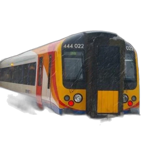 3d render, photorealistic, concept art, yellow, train, number, 444, 022 transparent PNG cut-out
