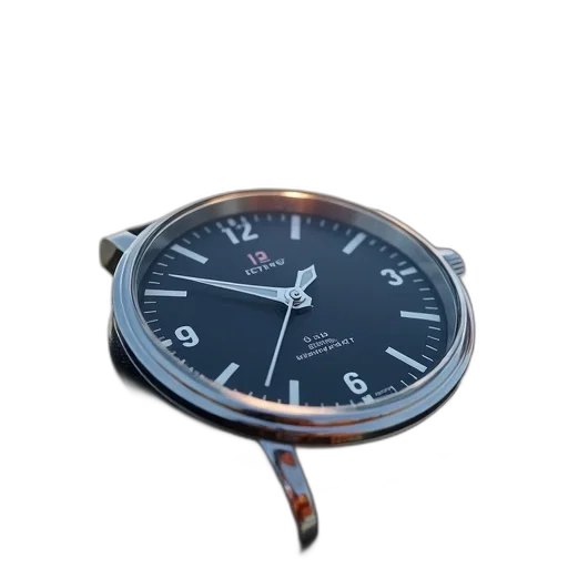 jewelry, photorealistic, 3d render, close-up, wristwatch, black, leather, strap transparent PNG cut-out