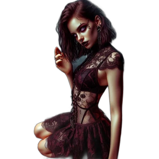 dress, jewelry, fantasy art, pixel art, photorealistic, concept art, dark, red transparent PNG cut-out