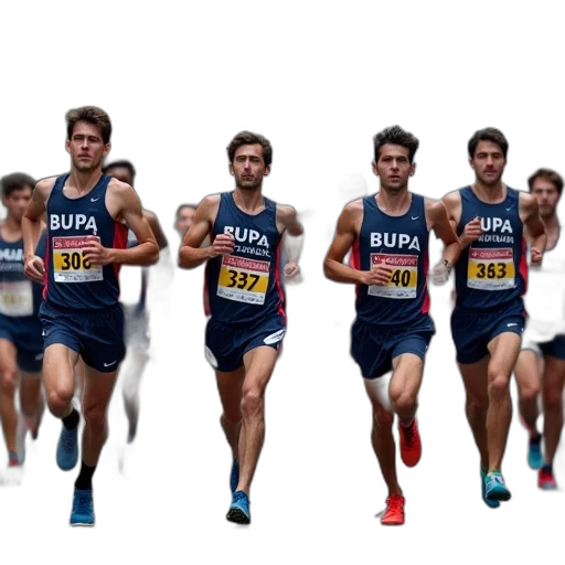group, male, runners, participating, marathon, wearing, running, numbers transparent PNG cut-out