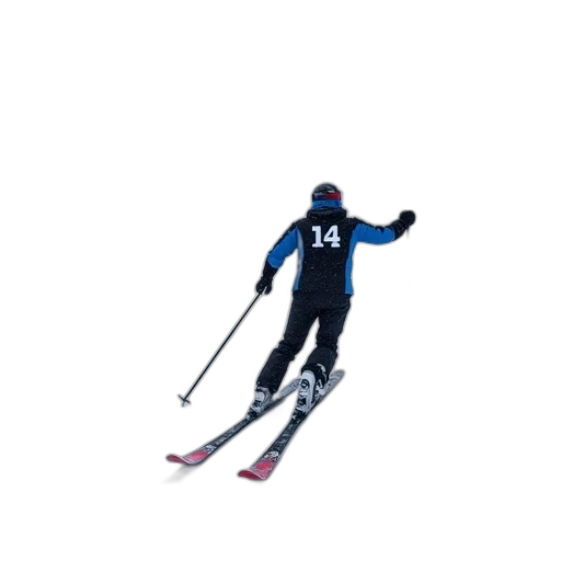 staff, robot, 3d render, pixel art, concept art, person, skiing, down transparent PNG cut-out