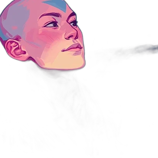 face, mask, robot, creature, watercolor, concept art, photorealistic, vaporwave transparent PNG cut-out