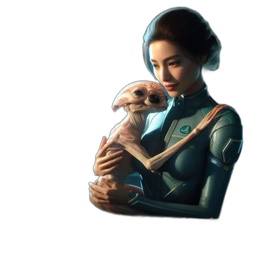 robot, creature, concept art, cyberpunk, fantasy art, pixel art, outer space, young transparent PNG cut-out