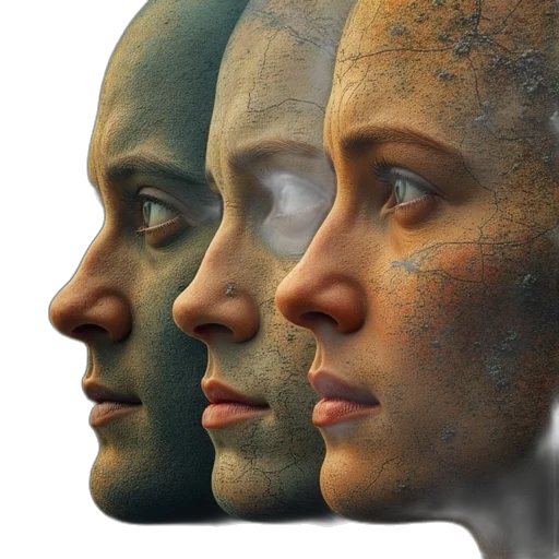face, robot, mask, photorealistic transparent PNG cut-out