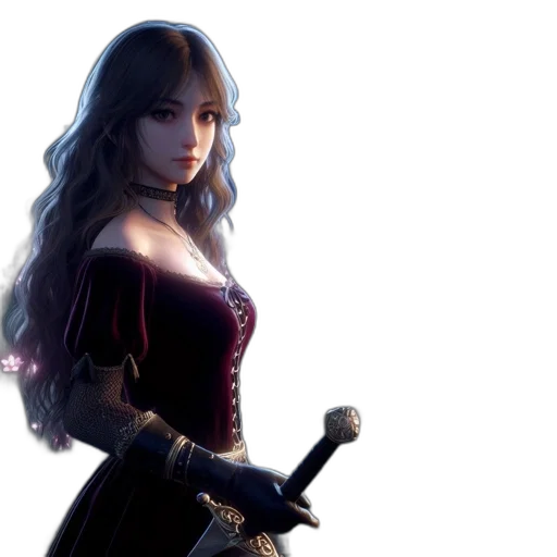 staff, sword, weapon, fantasy art, concept art, 3d render, photorealistic, dark transparent PNG cut-out