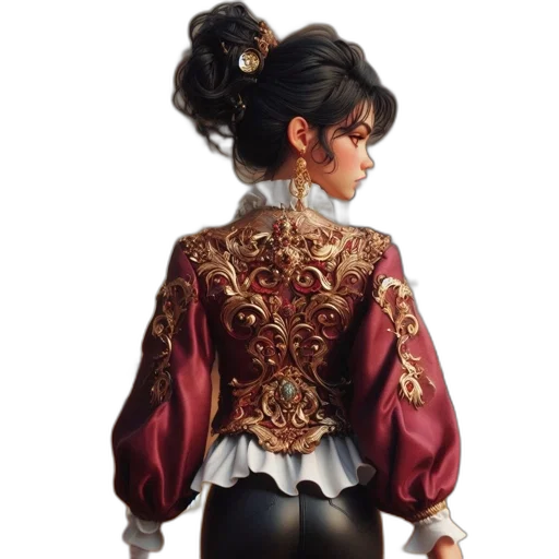 jacket, dress, staff, crown, oil painting, concept art, fantasy art, photorealistic transparent PNG cut-out
