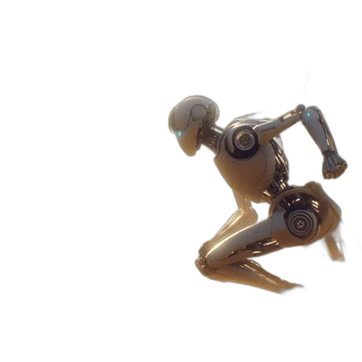 robot, staff, weapon, creature, 3d render, concept art, cyberpunk, outer space transparent PNG cut-out