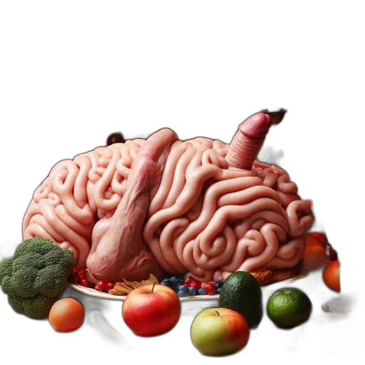 food, crown, hat, animal, photorealistic, 3d render, concept art, unusual transparent PNG cut-out