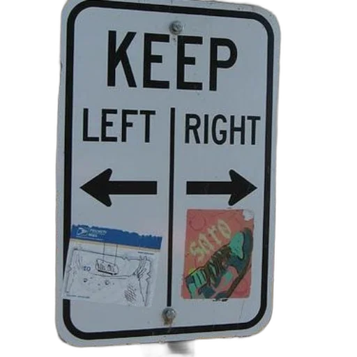 weapon, sign, stickers, says, keep, left, right, arrows transparent PNG cut-out