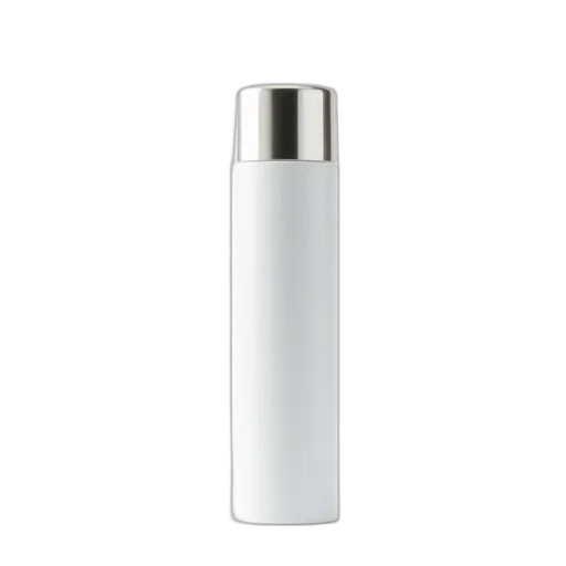 bottle, 3d render, photorealistic, white, cylindrical, object, metallic, cap transparent PNG cut-out
