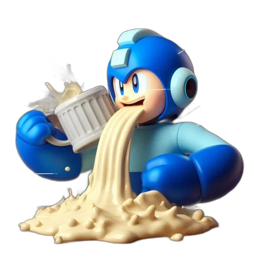 robot, food, bottle, creature, 3d render, concept art, pixel art, vaporwave transparent PNG cut-out