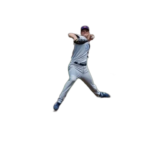 creature, staff, 3d render, baseball, player, grey, uniform, pitching transparent PNG cut-out
