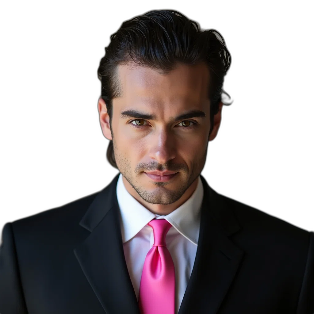 staff, face, jacket, hair, photorealistic, man, slicked-back, wearing transparent PNG cut-out