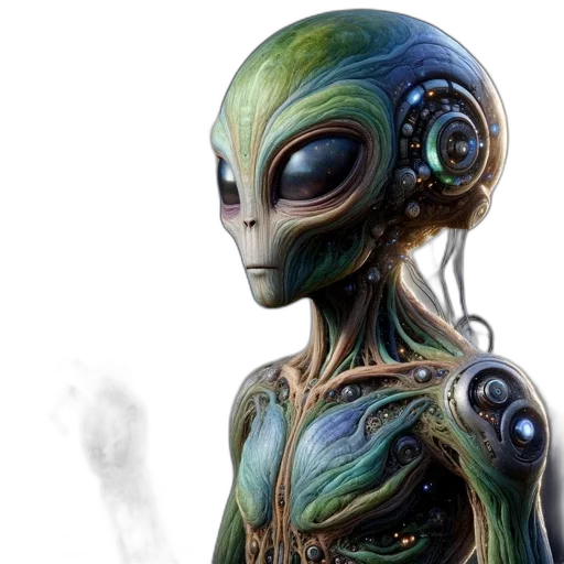 creature, robot, concept art, fantasy art, 3d render, photorealistic, outer space, alien transparent PNG cut-out