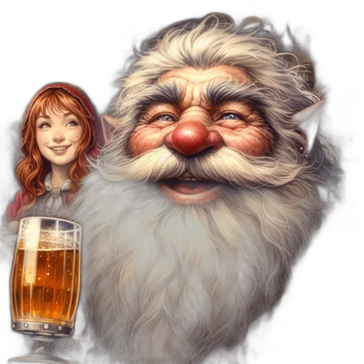 face, fantasy art, concept art, photorealistic, cheerful, scene, tavern, features transparent PNG cut-out