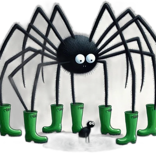 creature, 3d render, concept art, amusing, drawing, displays, oversized, spider transparent PNG cut-out