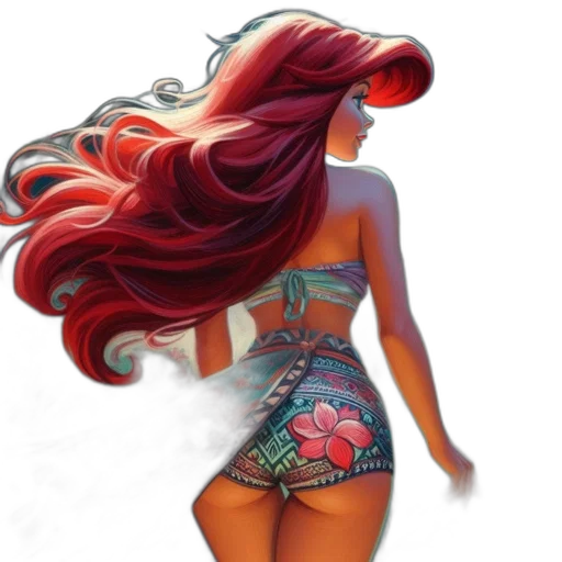 dress, hair, fantasy art, concept art, photorealistic, watercolor, red, colorful transparent PNG cut-out
