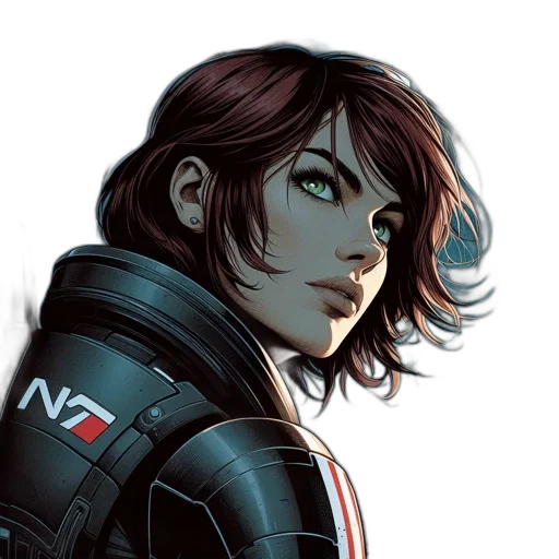 jacket, face, comic book art, concept art, cyberpunk, pixel art, female, character transparent PNG cut-out