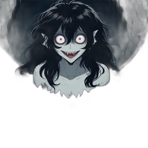 creature, mask, face, concept art, anime, cartoon, comic book art, dark transparent PNG cut-out