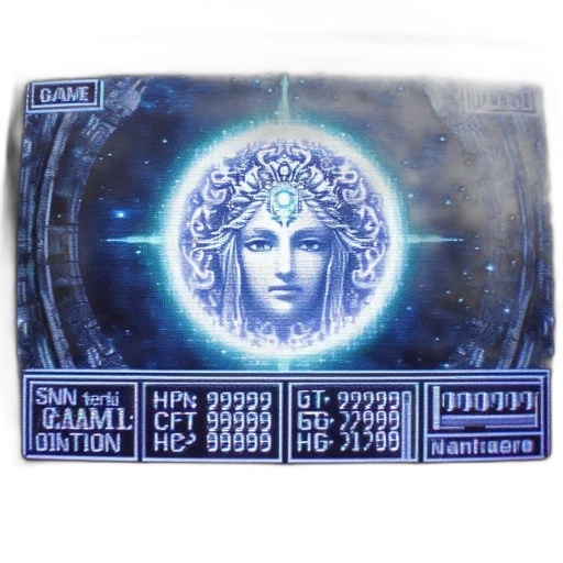video, game, screen, features, enormous, celestial, female, visage transparent PNG cut-out