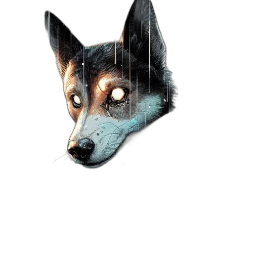 animal, mask, creature, face, pixel art, concept art, watercolor, photorealistic transparent PNG cut-out