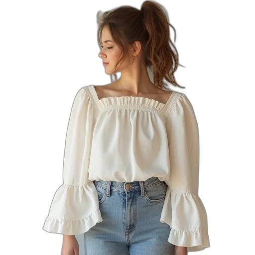 jacket, dress, monochrome, women, bell, sleeve, ruffle, hem transparent PNG cut-out