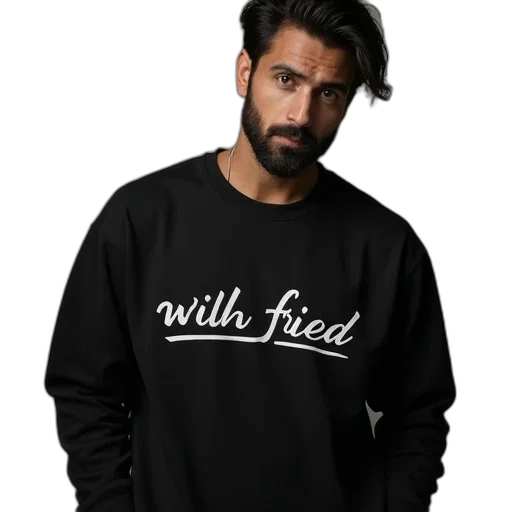 jacket, hair, man, wearing, black, sweatshirt, white, text transparent PNG cut-out