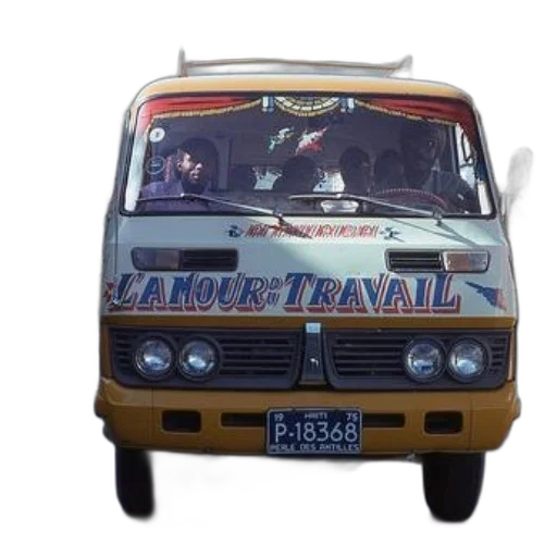 car, photorealistic, 3d render, colorful, bus, words, amour, travail transparent PNG cut-out