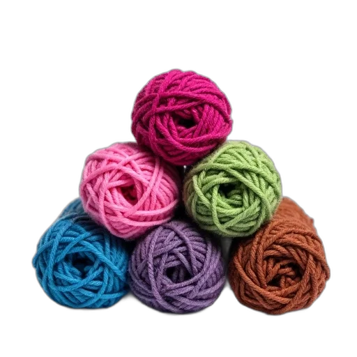 colorful, neon, pastel, dark, collection, yarn, balls, displayed transparent PNG cut-out