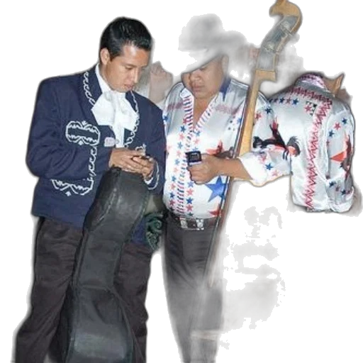 jacket, staff, two, men, traditional, mexican, clothing, one transparent PNG cut-out