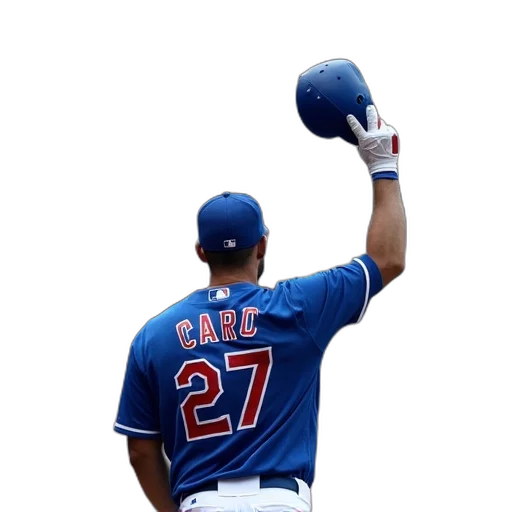 baseball, player, celebrating, home, run, his, cap, raised transparent PNG cut-out
