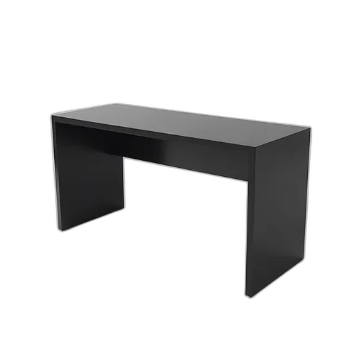 furniture, 3d render, sleek, modern, black, desk, smooth, surface transparent PNG cut-out