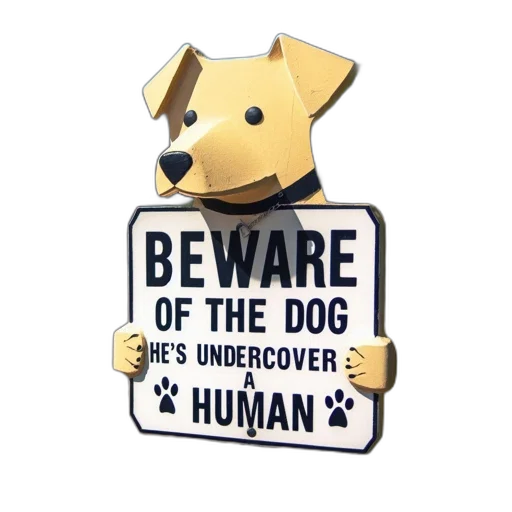 animal, humorous, signpost, resembling, dog, head, warns, passersby transparent PNG cut-out