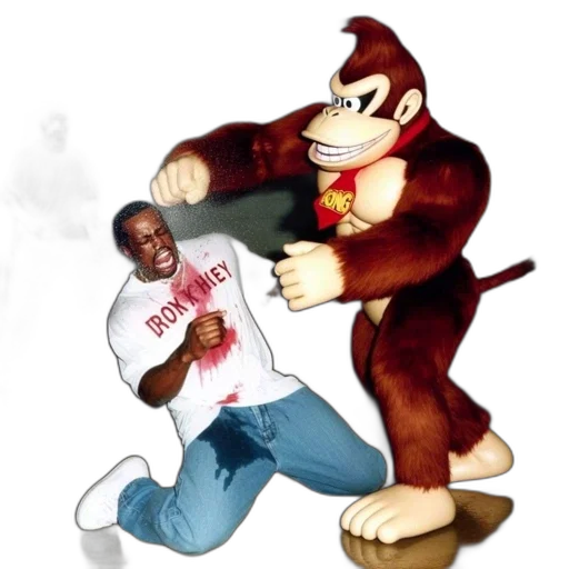 animal, cartoon, concept art, fire, large, animated, gorilla, resembling transparent PNG cut-out