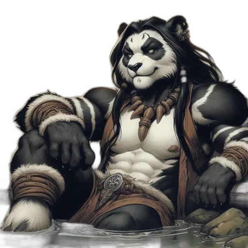 animal, fantasy art, concept art, photorealistic, comic book art, monochrome, muscular, anthropomorphic transparent PNG cut-out