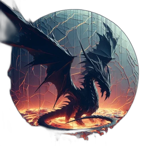 dragon, sword, umbrella, creature, concept art, fantasy art, comic book art, pixel art transparent PNG cut-out