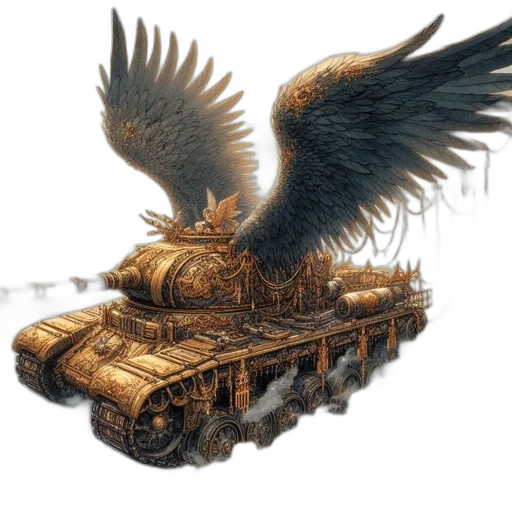 weapon, dragon, concept art, fantasy art, photorealistic, 3d render, elaborate, golden transparent PNG cut-out