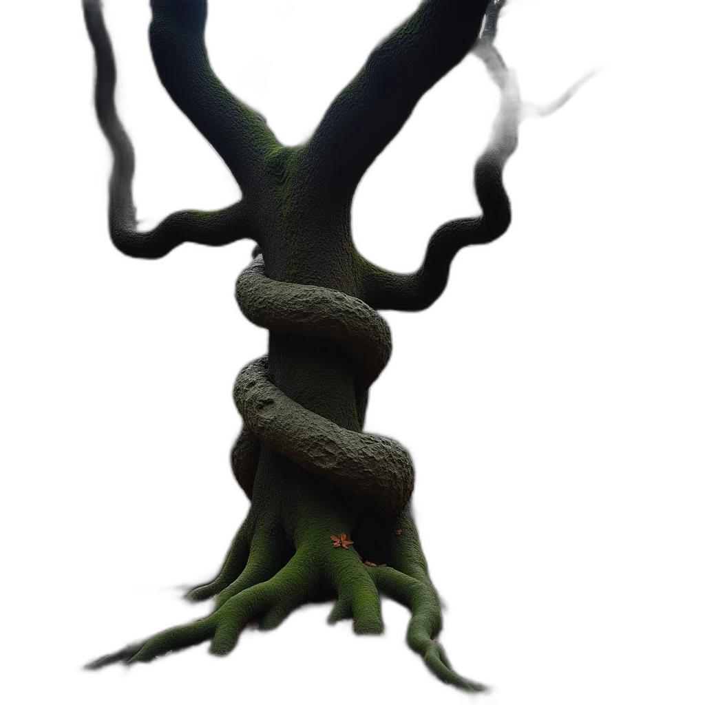 tree, crown, creature, dragon, 3d render, concept art, fantasy art, photorealistic transparent PNG cut-out