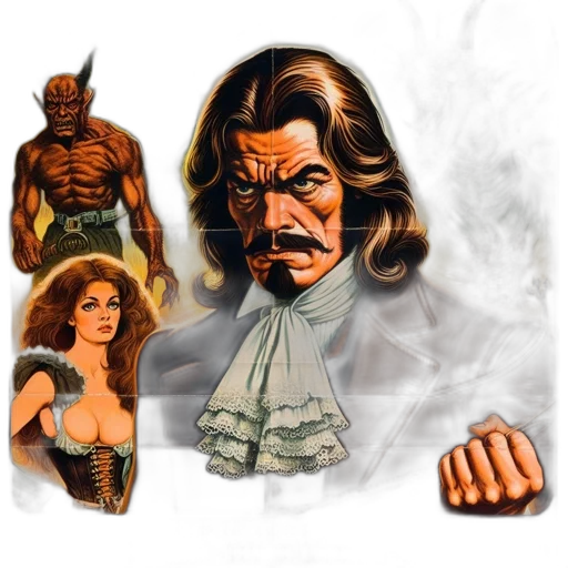 comic book art, concept art, fantasy art, pixel art, male, character, stern, expression transparent PNG cut-out