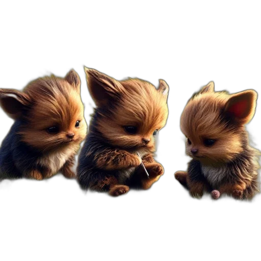 animal, concept art, 3d render, fantasy art, pixel art, three, cute, furry transparent PNG cut-out