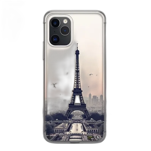 photorealistic, 3d render, concept art, paris, cityscape, illustration, clear, smartphone transparent PNG cut-out