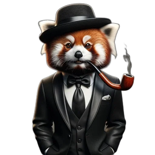 staff, hat, animal, jacket, concept art, cartoon, pixel art, 3d render transparent PNG cut-out