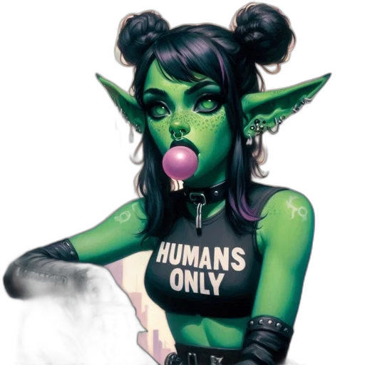 staff, fantasy art, concept art, comic book art, pixel art, green, unconventional, woman transparent PNG cut-out