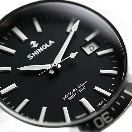 photorealistic, 3d render, close-up, black, silver, wristwatch, brand, name transparent PNG cut-out