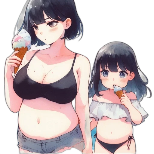 anime, vaporwave, watercolor, concept art, beach, neon lights, pastel, monochrome transparent PNG cut-out