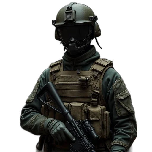 mask, jacket, staff, weapon transparent PNG cut-out
